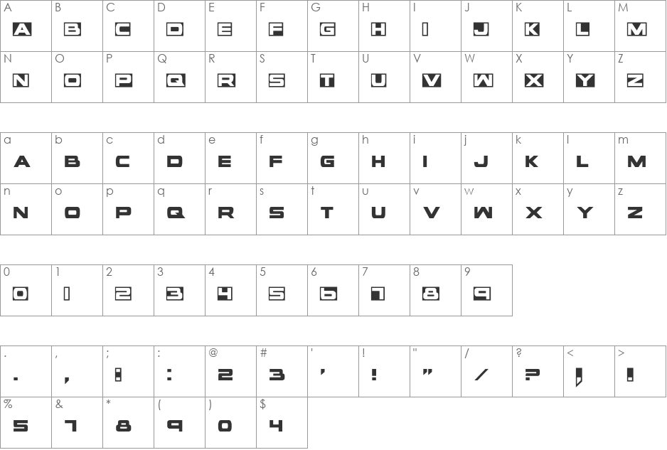 voxBOX font character map preview