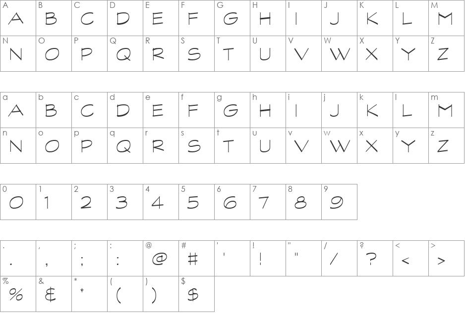VPS Bac Kan Hoa font character map preview