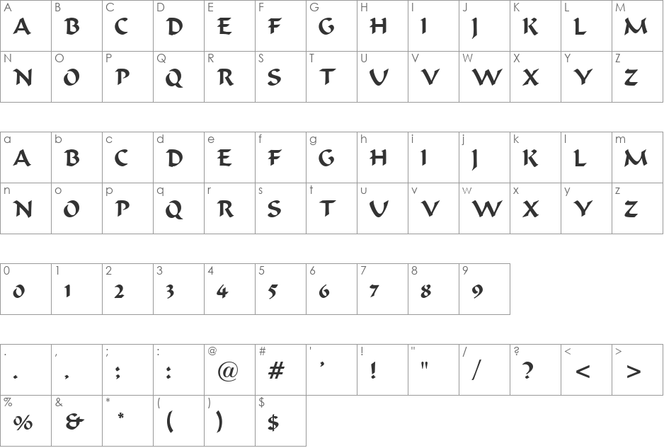 VPS Ben Tre Hoa font character map preview