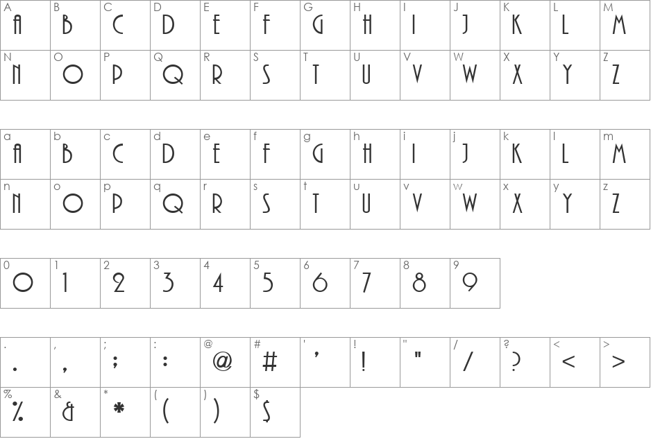 VPS Da Nang Hoa font character map preview