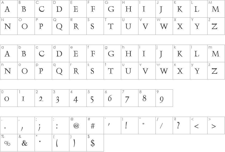 VPS Hai Ninh Hoa font character map preview