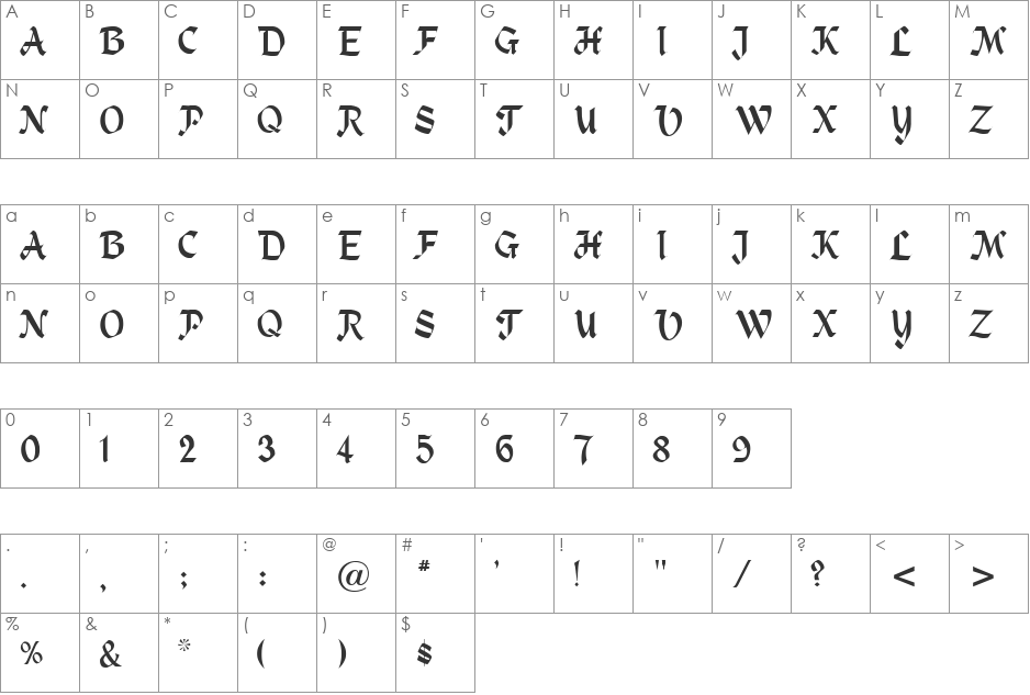 VPS Hai Phong Hoa font character map preview