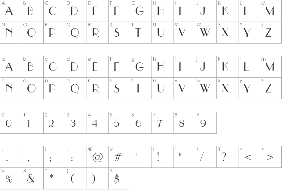 VPS Hoa Binh Hoa font character map preview