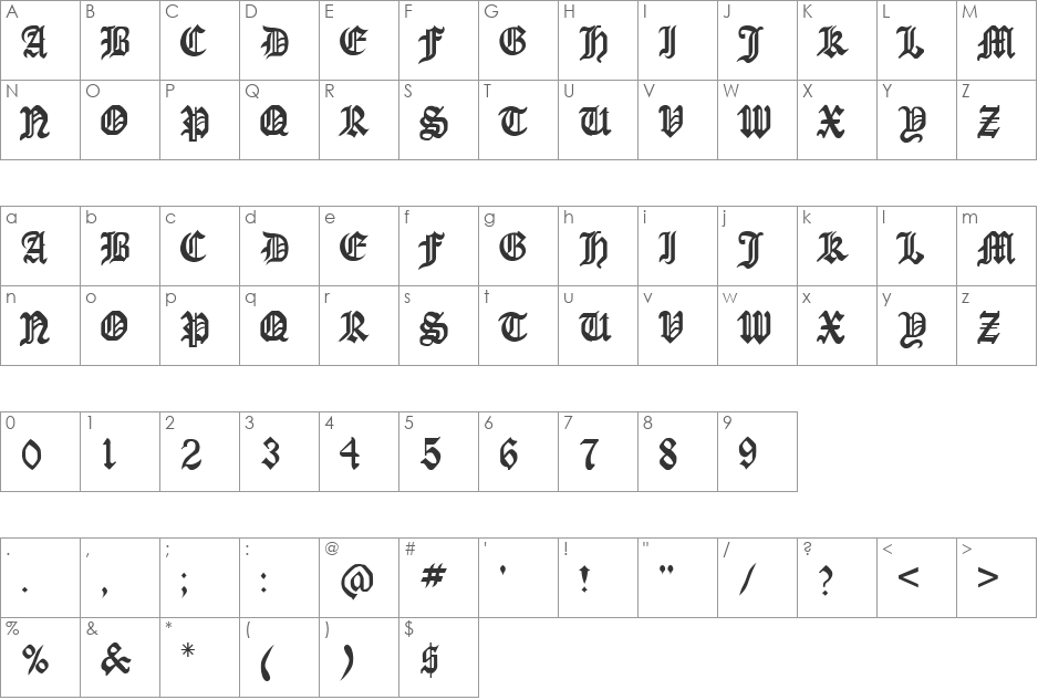 VPS Hung Yen Hoa font character map preview