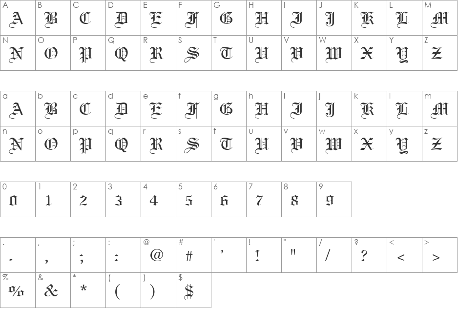 VPS Kontum Hoa font character map preview