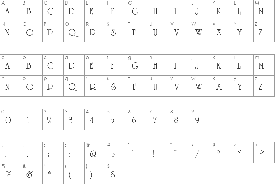 VPS Nghe An Hoa font character map preview