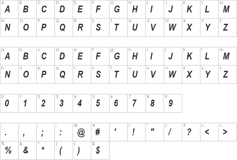 VPS Pleiku Hoa font character map preview
