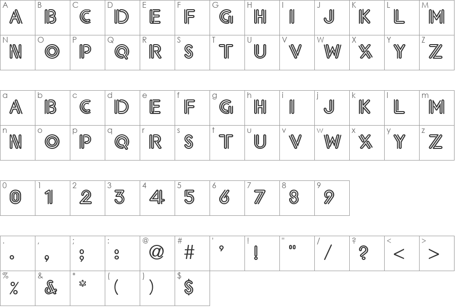 VPS Quang Yen Hoa font character map preview