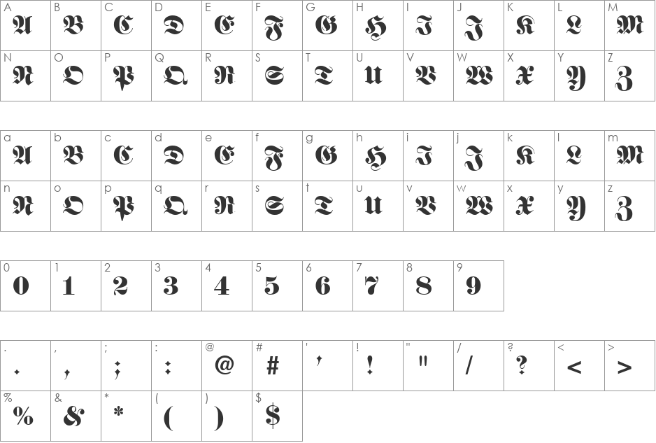 VPS Sai Gon Hoa font character map preview