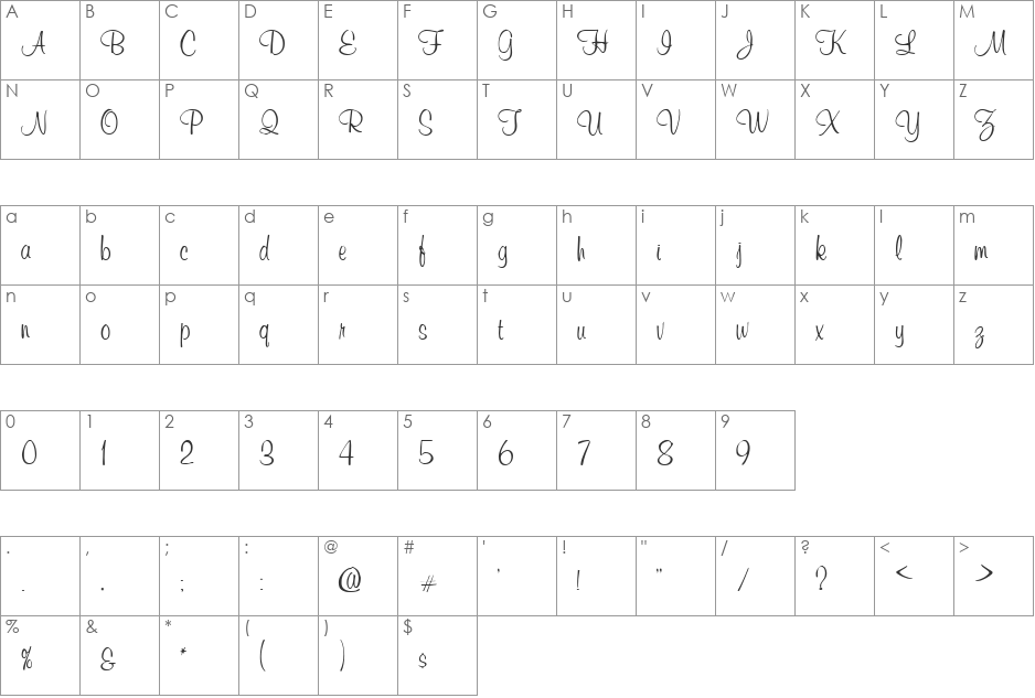 VPS Thanh Hoa font character map preview