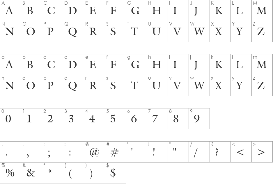 VPS Vung Tau Hoa font character map preview