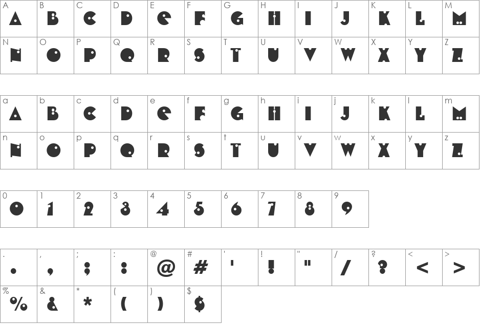 VPS Yen Bai Hoa font character map preview