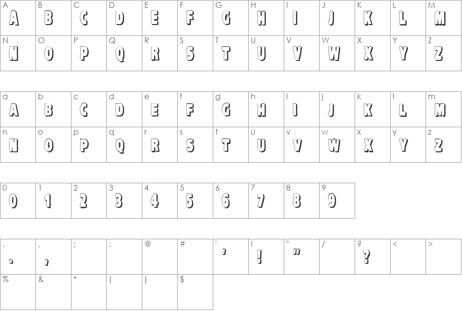 VTC-KomikaHeadLinerTwo font character map preview