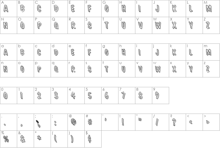 VTCSuperMarketSaleODS font character map preview