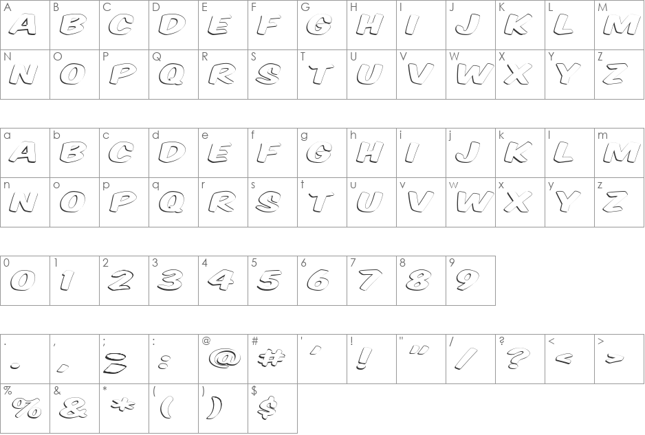 VTCSuperMarketSaleOpenDisplay font character map preview