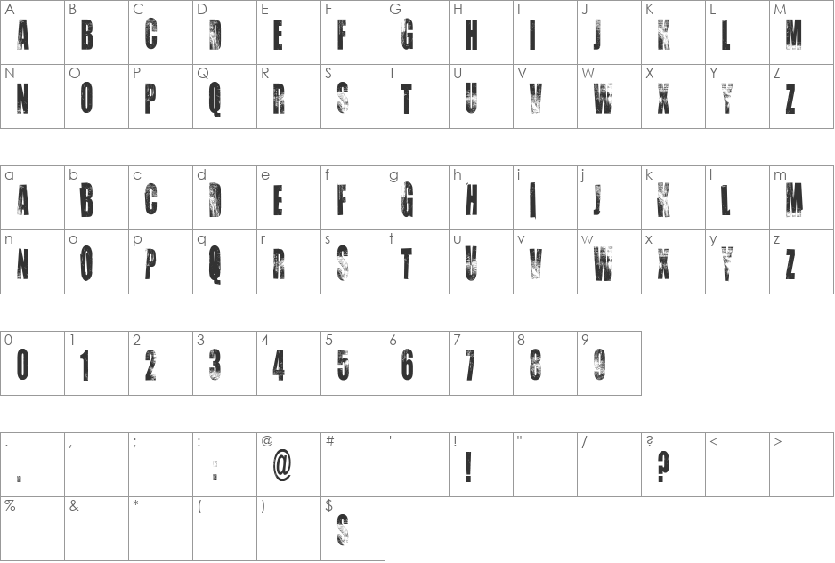 VTKS CHOICE font character map preview