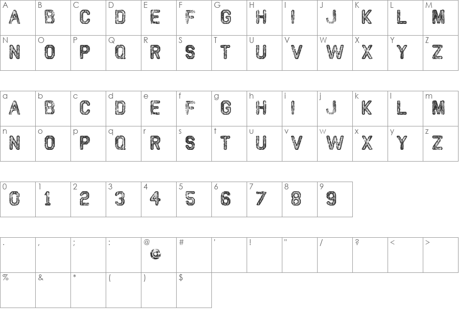 VTKS CLASSIC font character map preview