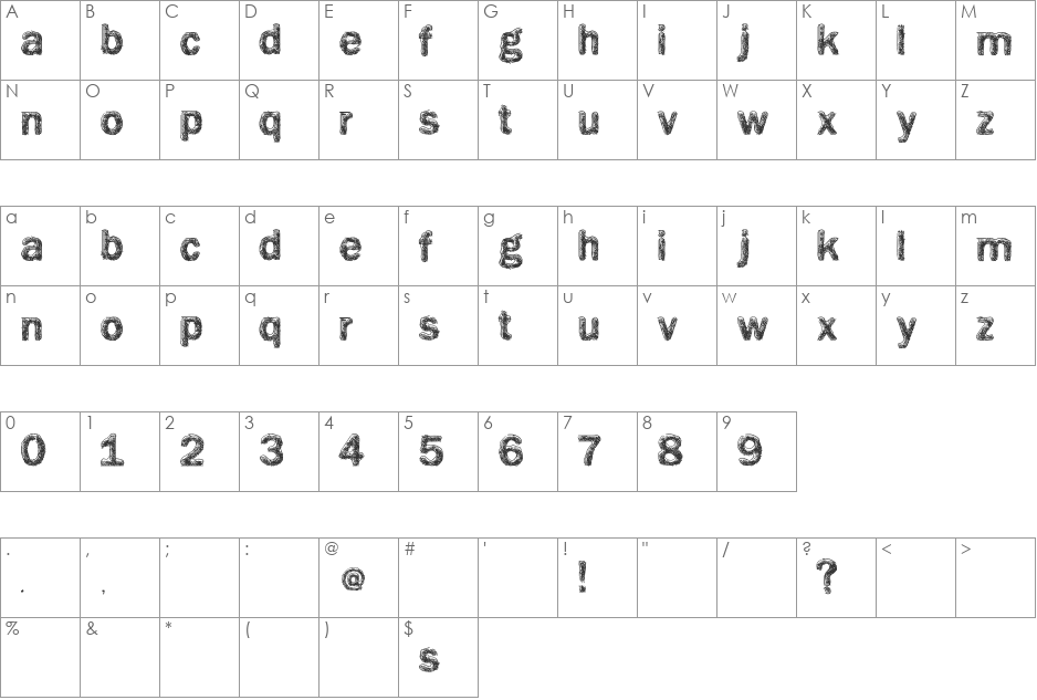 vtks giz font character map preview