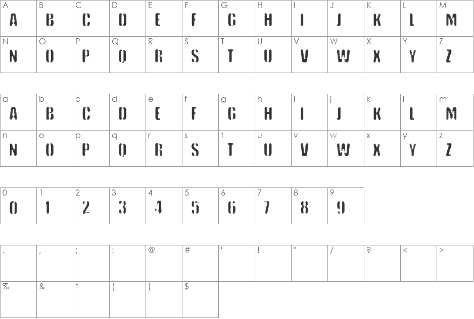 vtks keystorm font character map preview