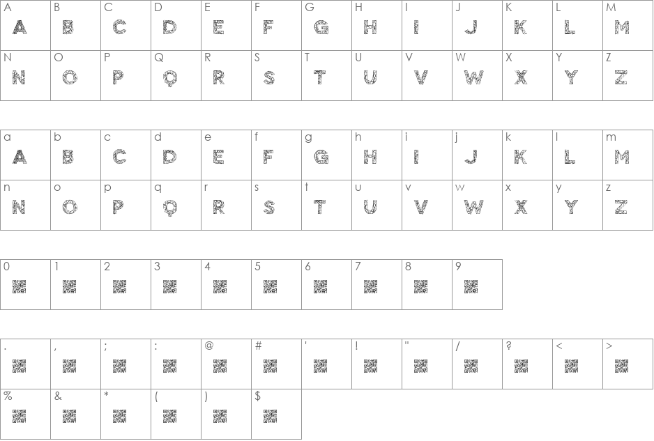 BigTangle font character map preview