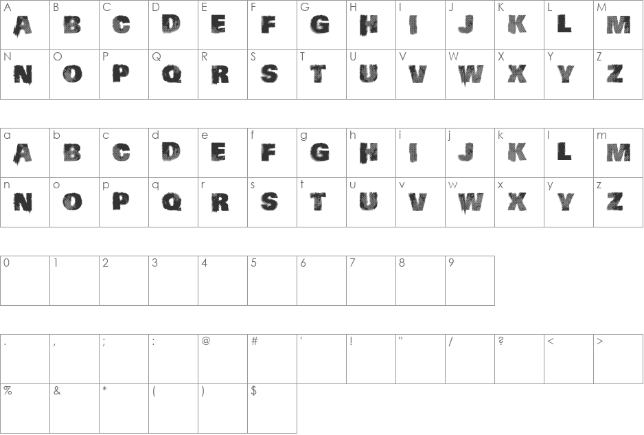 vtks logic font character map preview