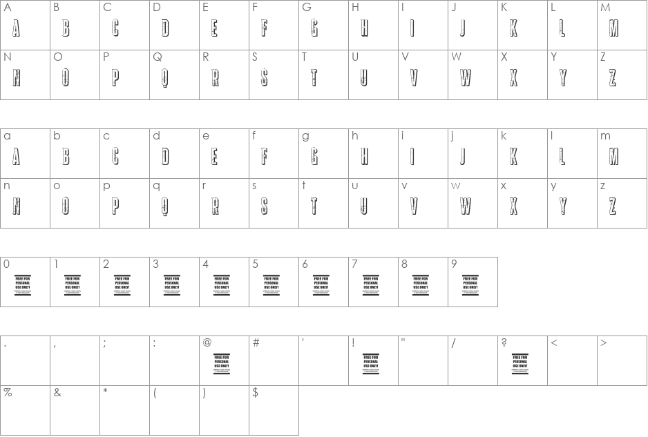 vtks storm 2 font character map preview