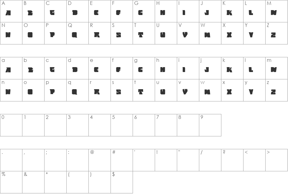 vtks super font character map preview