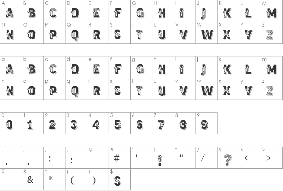 vtks trutagem font character map preview