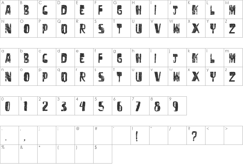 vtks untitled font character map preview