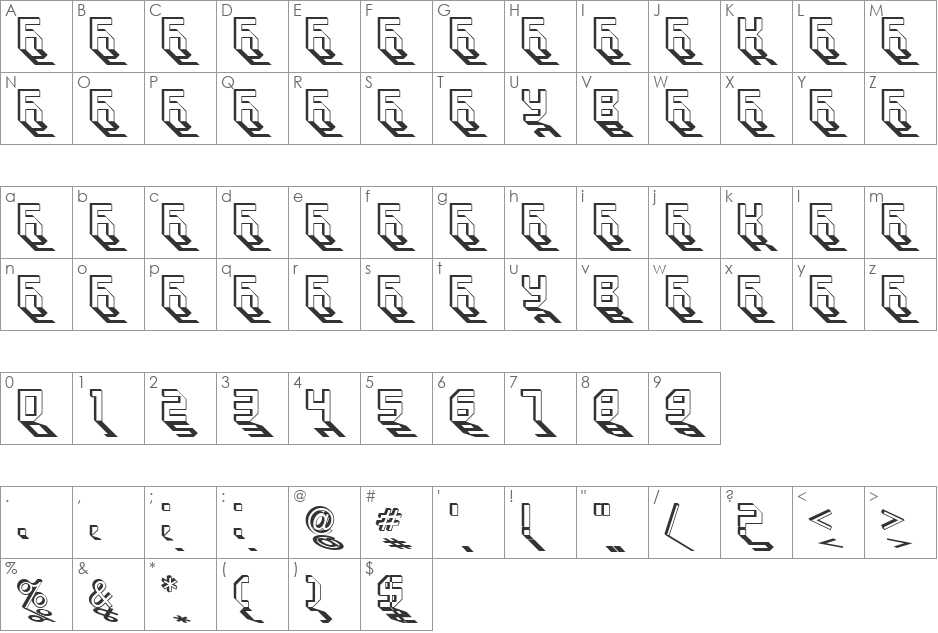 VUK-24 font character map preview