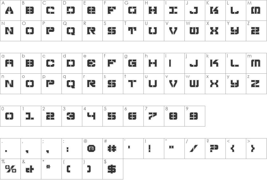 Vyper Pro font character map preview