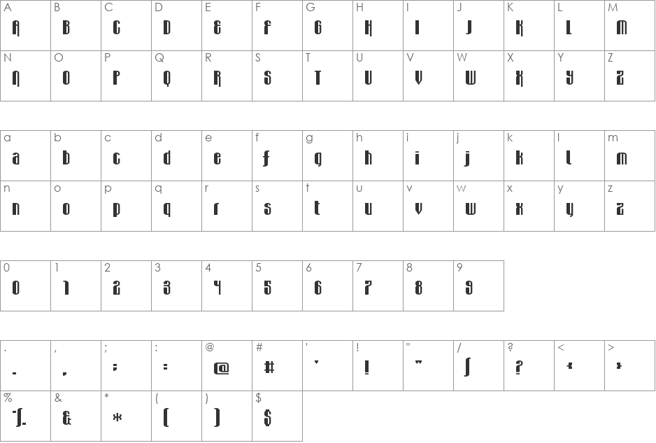 Wabbit Sans font character map preview