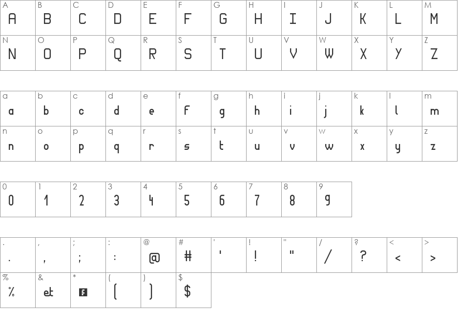 Wagon Sans Two Shaded font character map preview