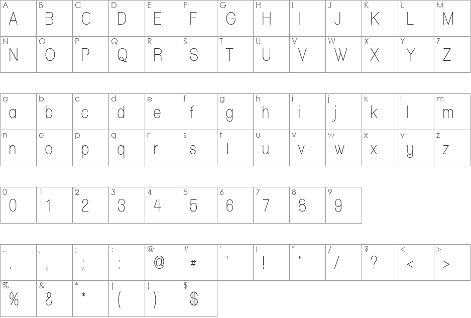Walkway Condensed SemiBold font character map preview