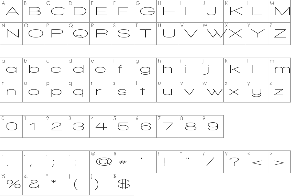 Walkway UltraExpand SemiBold font character map preview