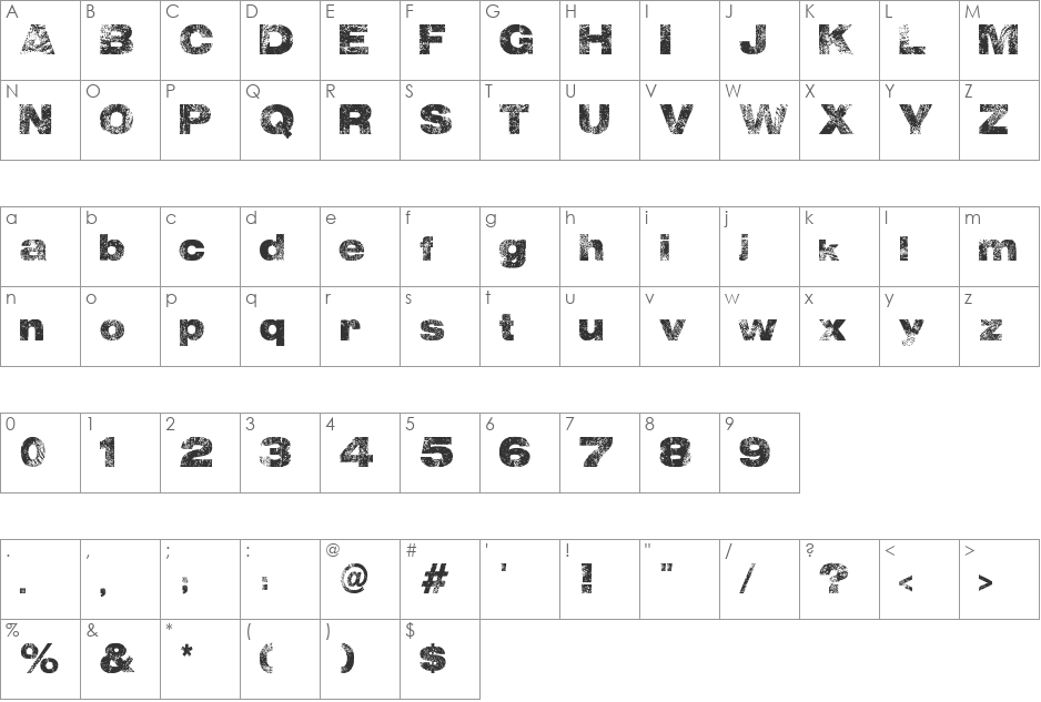 Wall IT - LJ-Design Studios font character map preview