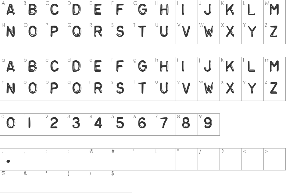 Wall Poster font character map preview