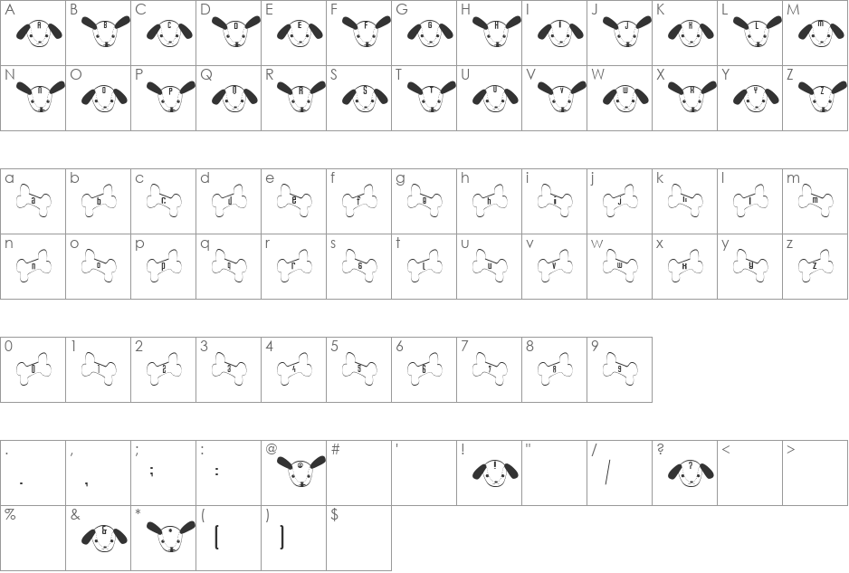 Wan Font font character map preview