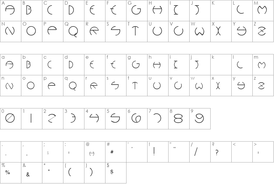 WannaBeeSCapsSSK font character map preview