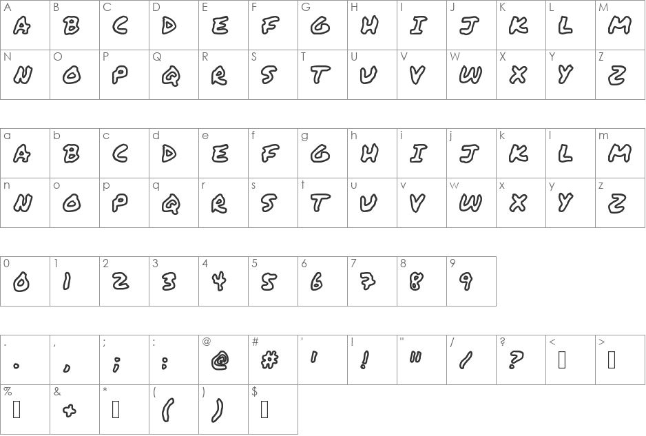 WAREHOUSE font character map preview