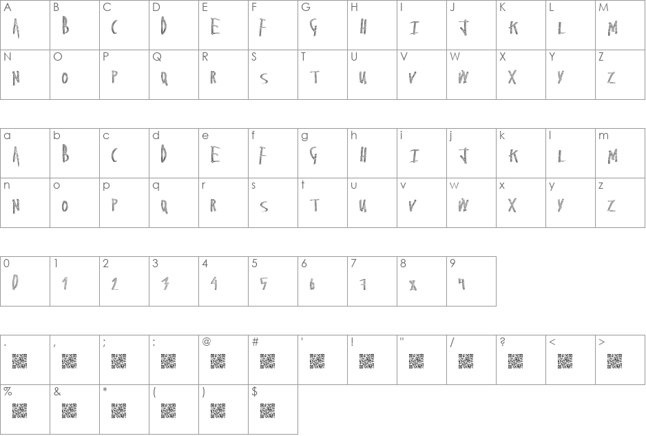 washer font character map preview