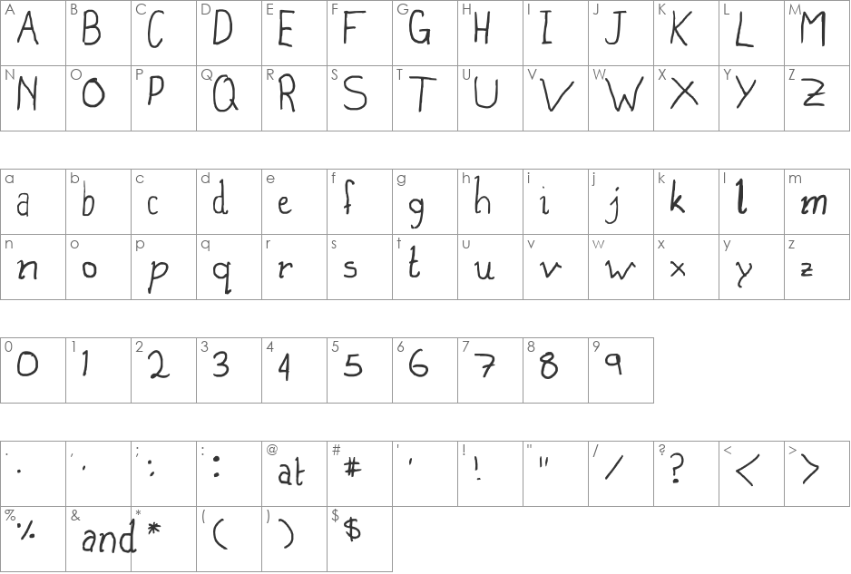 watching t.v font character map preview