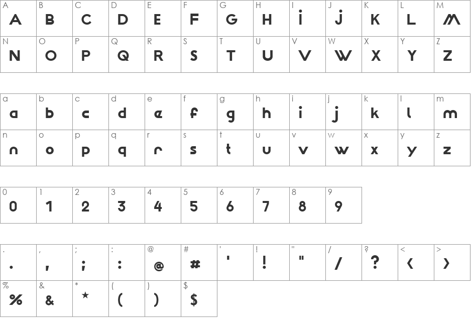 Wattauchimma font character map preview