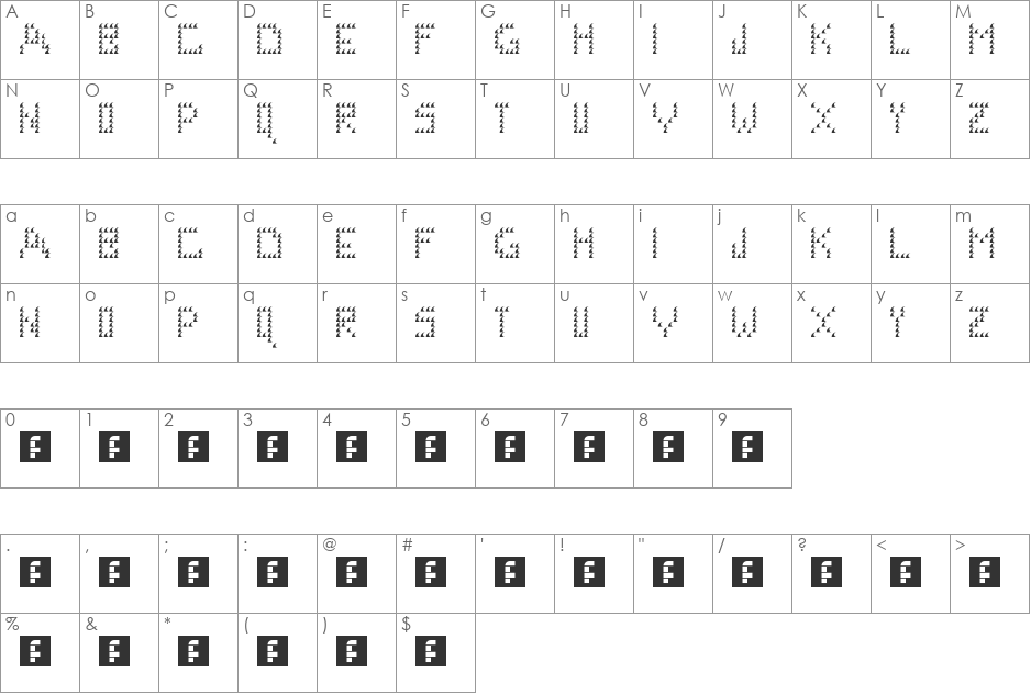 Waves font character map preview