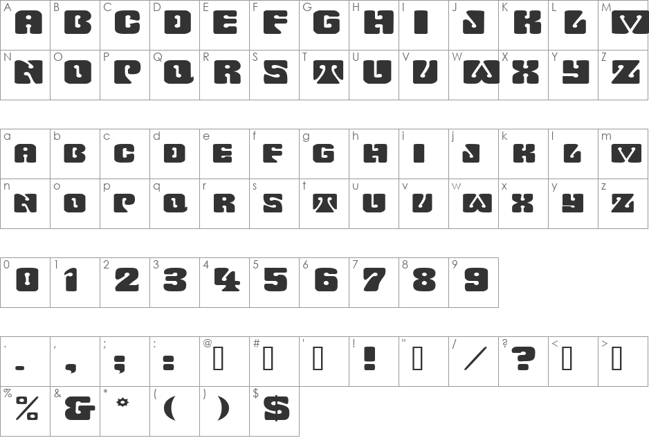 WavyOrnamentalExtended font character map preview