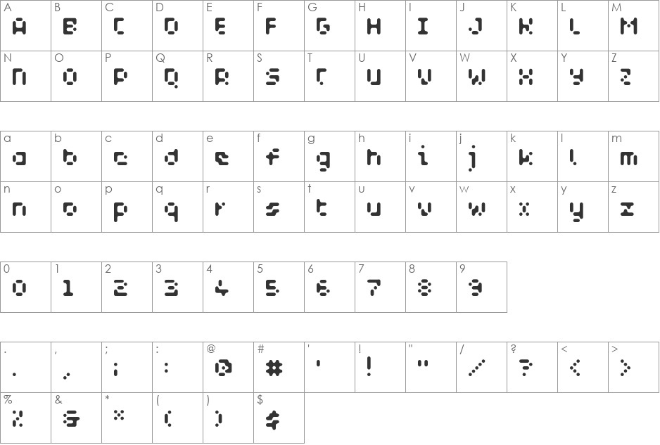 WC_AquaBlues_Bta font character map preview