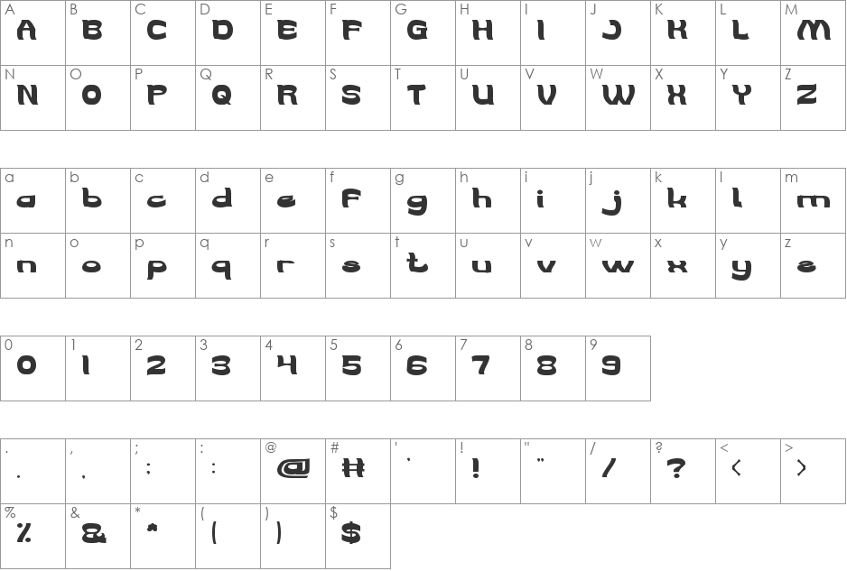 WE ARE THE WORD font character map preview