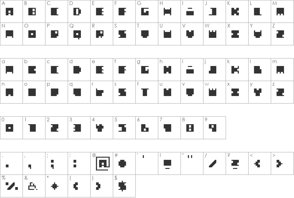 WEAR FAT SHIRT font character map preview