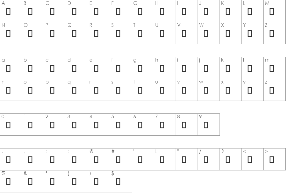 Webdings font character map preview