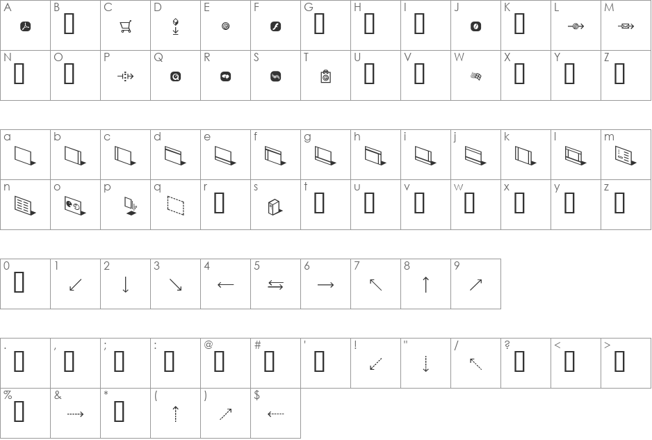 Webmap font character map preview
